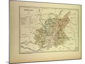 Map of Basses-Alpes, France-null-Mounted Giclee Print