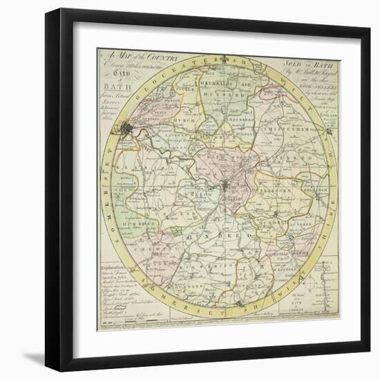 Map Of Bath-B. Donne-Framed Giclee Print