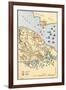 Map of Battle of Yorktown where the British Army Was Defeated by the American and French, c.1781-null-Framed Giclee Print