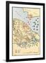 Map of Battle of Yorktown where the British Army Was Defeated by the American and French, c.1781-null-Framed Giclee Print