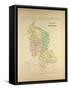 Map of Belfort-null-Framed Stretched Canvas