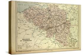 Map of Belgium and Luxemburg-null-Stretched Canvas