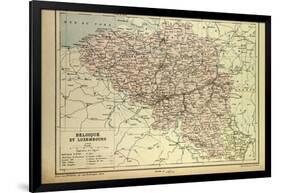Map of Belgium and Luxemburg-null-Framed Giclee Print