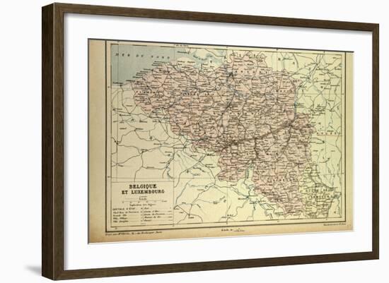 Map of Belgium and Luxemburg-null-Framed Giclee Print