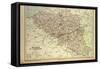 Map of Belgium and Luxemburg-null-Framed Stretched Canvas