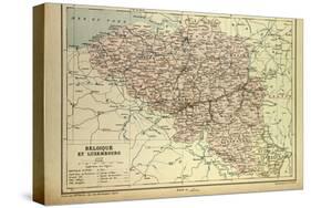 Map of Belgium and Luxemburg-null-Stretched Canvas