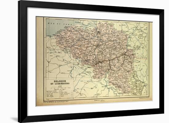 Map of Belgium and Luxemburg-null-Framed Giclee Print