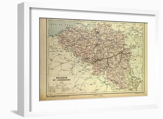 Map of Belgium and Luxemburg-null-Framed Giclee Print