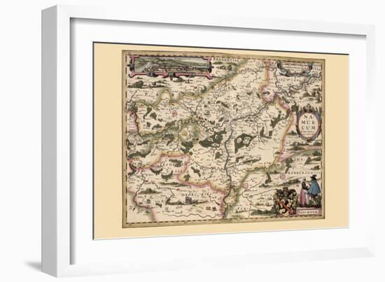 Map of Belgium & Namur-Pieter Van der Keere-Framed Art Print