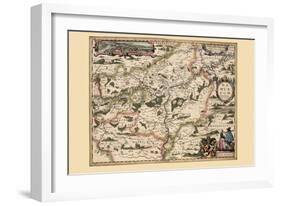 Map of Belgium & Namur-Pieter Van der Keere-Framed Art Print