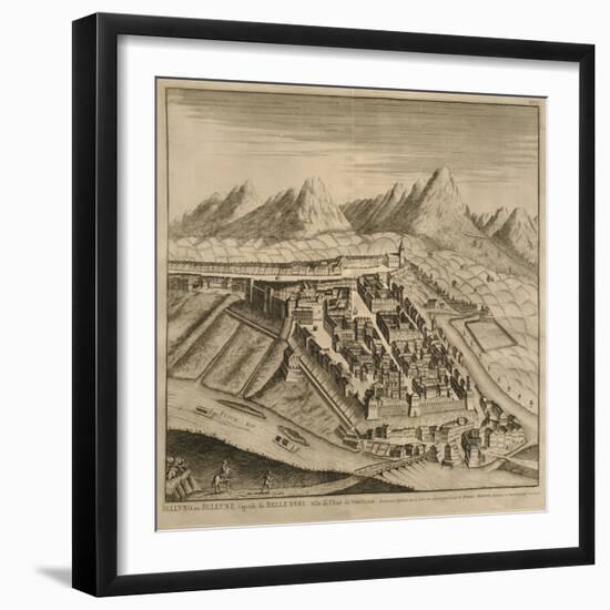 Map of Belluno, from 'Les Villes De Venetie', 1704, Published by Pierre Mortier in Amsterdam-Pierre Mortier-Framed Giclee Print