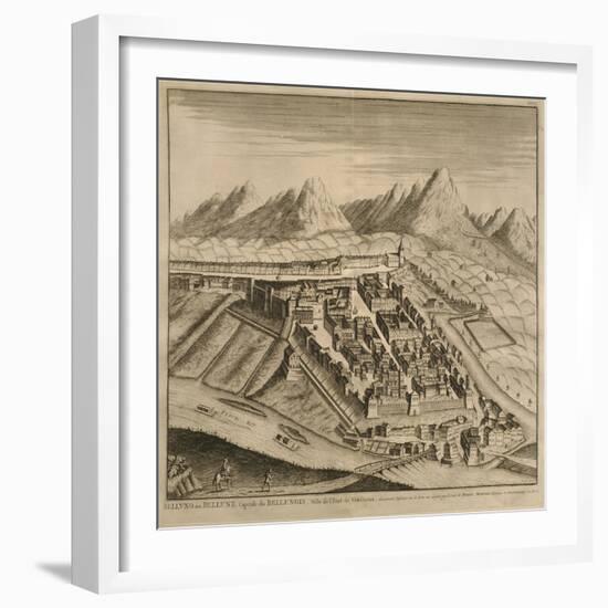 Map of Belluno, from 'Les Villes De Venetie', 1704, Published by Pierre Mortier in Amsterdam-Pierre Mortier-Framed Giclee Print