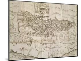 Map of Benevento from Design by Piperno with Dedication to Archbishop Foppa-null-Mounted Giclee Print