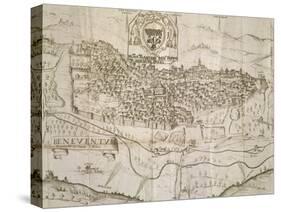 Map of Benevento from Design by Piperno with Dedication to Archbishop Foppa-null-Stretched Canvas