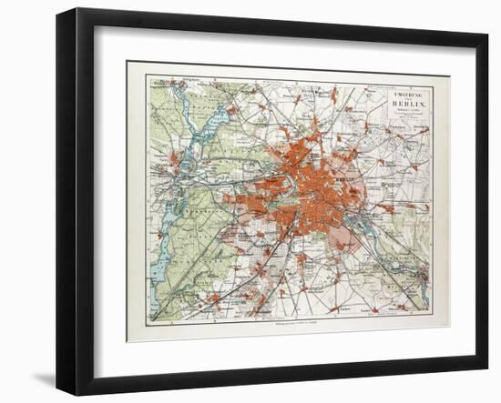 Map of Berlin and the Surrounding Area Germany 1899-null-Framed Giclee Print