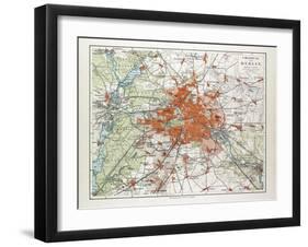 Map of Berlin and the Surrounding Area Germany 1899-null-Framed Giclee Print