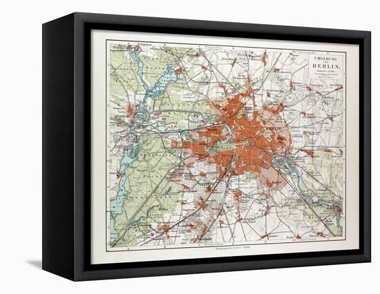 Map of Berlin and the Surrounding Area Germany 1899-null-Framed Stretched Canvas