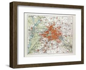 Map of Berlin and the Surrounding Area Germany 1899-null-Framed Giclee Print