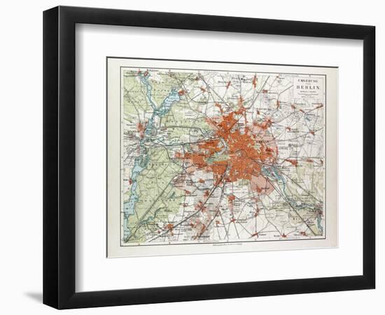 Map of Berlin and the Surrounding Area Germany 1899-null-Framed Giclee Print