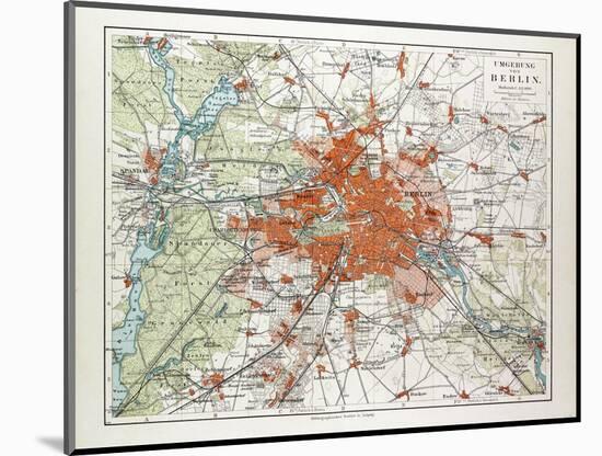 Map of Berlin and the Surrounding Area Germany 1899-null-Mounted Giclee Print