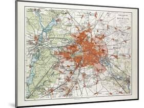 Map of Berlin and the Surrounding Area Germany 1899-null-Mounted Giclee Print