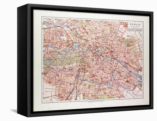 Map of Berlin Germany 1899-null-Framed Stretched Canvas