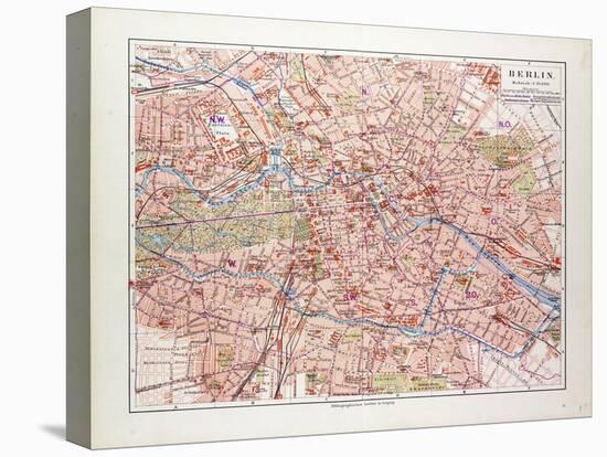 Map of Berlin Germany 1899-null-Stretched Canvas