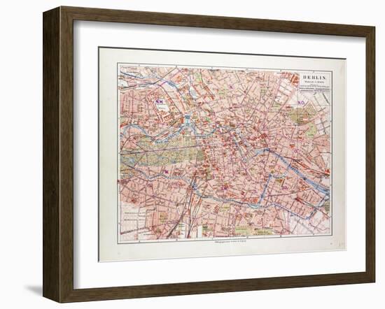 Map of Berlin Germany 1899-null-Framed Giclee Print