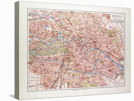 Map of Berlin Germany 1899-null-Stretched Canvas