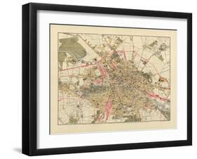 Map of Berlin, Printed by C.L. Keller, Berlin, 1890-Jul. Straube-Framed Giclee Print