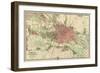 Map of Berlin, Printed by Koenigl. Lithogr. Institut, Berlin, 1857-German School-Framed Giclee Print