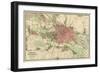 Map of Berlin, Printed by Koenigl. Lithogr. Institut, Berlin, 1857-German School-Framed Giclee Print