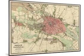 Map of Berlin, Printed by Koenigl. Lithogr. Institut, Berlin, 1857-German School-Mounted Giclee Print