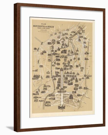 Map of Berlin, Published by Carl Glueck Verlag, Berlin, 1860-German School-Framed Giclee Print