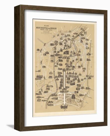 Map of Berlin, Published by Carl Glueck Verlag, Berlin, 1860-German School-Framed Giclee Print