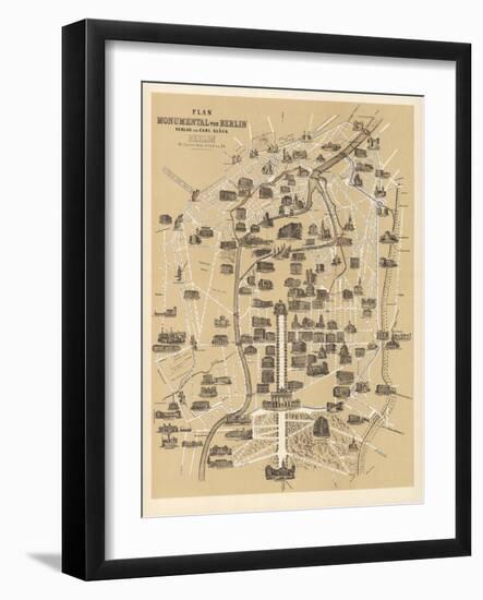 Map of Berlin, Published by Carl Glueck Verlag, Berlin, 1860-German School-Framed Giclee Print