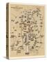 Map of Berlin, Published by Carl Glueck Verlag, Berlin, 1860-German School-Stretched Canvas