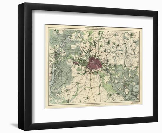 Map of Berlin, Published by D. Reimer Verlag, Berlin, 1871-Leopold Kraatz-Framed Giclee Print