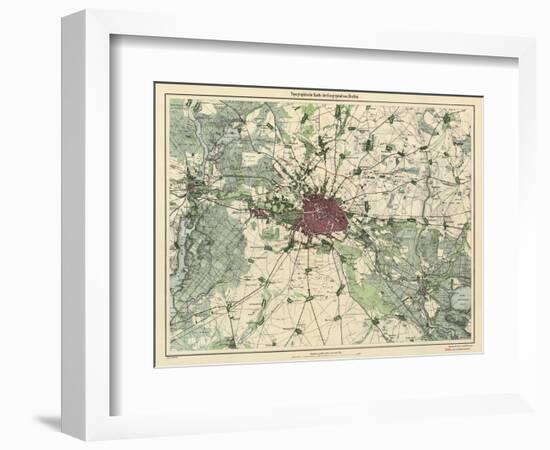 Map of Berlin, Published by D. Reimer Verlag, Berlin, 1871-Leopold Kraatz-Framed Giclee Print