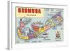 Map of Bermuda Islands-null-Framed Art Print