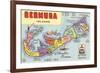 Map of Bermuda Islands-null-Framed Art Print