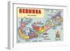 Map of Bermuda Islands-null-Framed Art Print