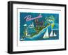 Map of Bermuda-null-Framed Art Print