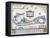 Map of Bermuda-null-Framed Stretched Canvas
