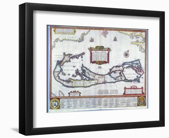 Map of Bermuda-null-Framed Giclee Print