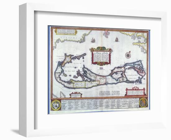 Map of Bermuda-null-Framed Giclee Print