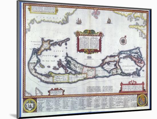 Map of Bermuda-null-Mounted Giclee Print