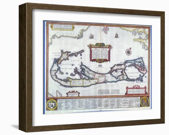 Map of Bermuda-null-Framed Giclee Print