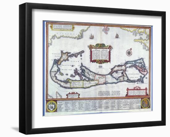 Map of Bermuda-null-Framed Giclee Print