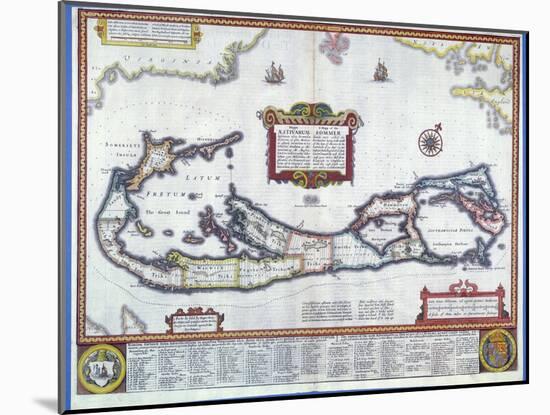 Map of Bermuda-null-Mounted Giclee Print